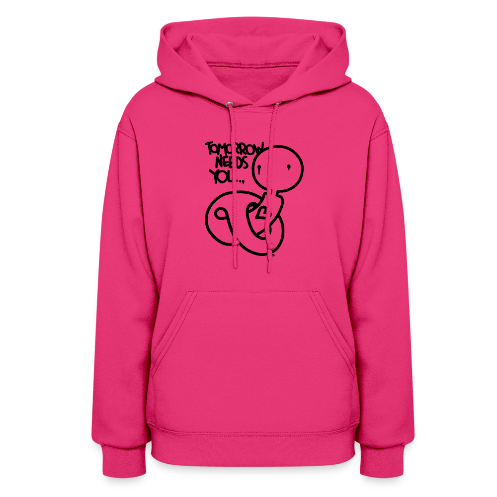 2morrow Needs You Basic Logo Women's Hoodie - fuchsia