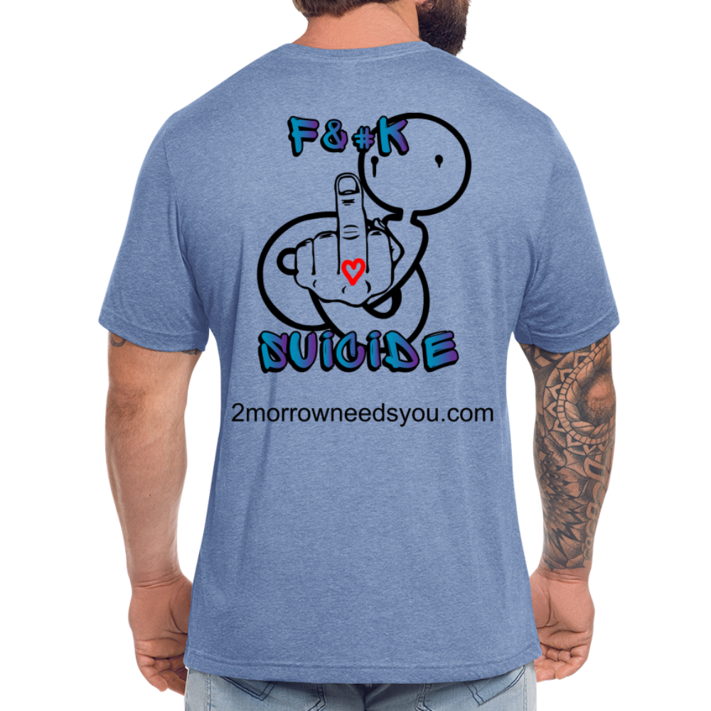 2morrowneedsyou F suicide Tee - heather blue